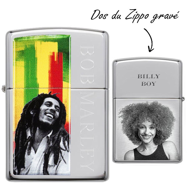 Briquet ZIPPO personnalisé Bob Marley