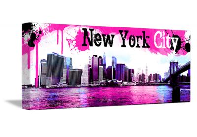 Toile décoration pano pink de New York