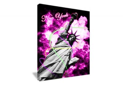 Toile décoration liberté pink de New York