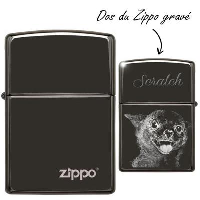 Briquet ZIPPO personnalisé ebony avec logo